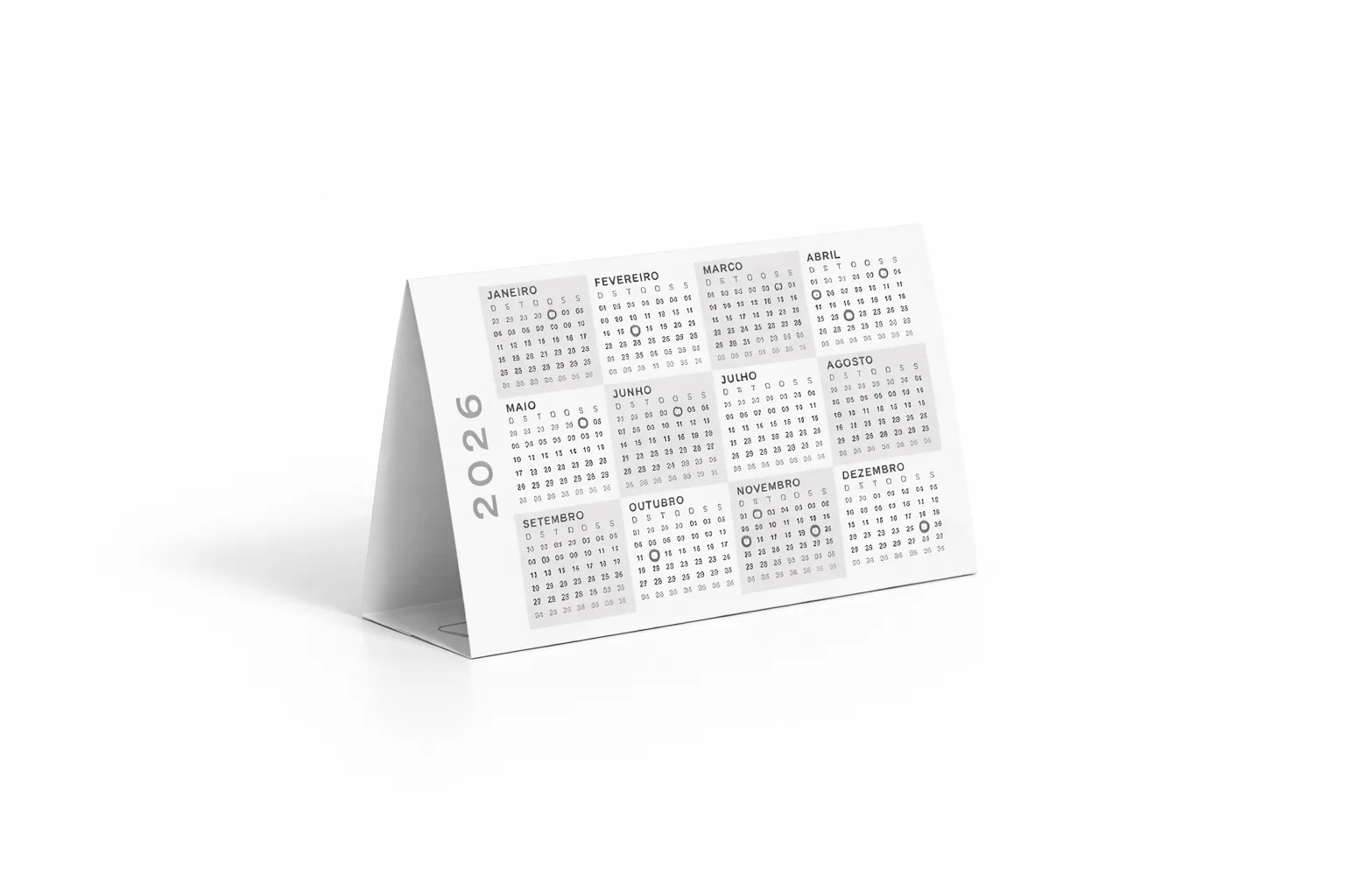 CALENDÁRIO DE MESA TRIANGULAR