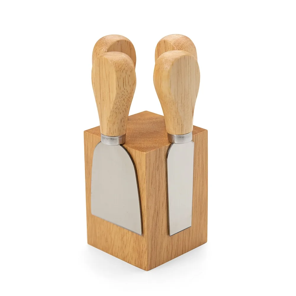 Kit Queijo De Madeira Com Imã 4 Peças
