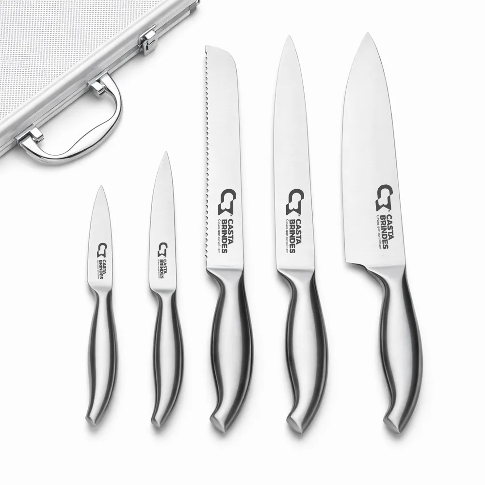 Kit Facas Na Maleta 5 Peças