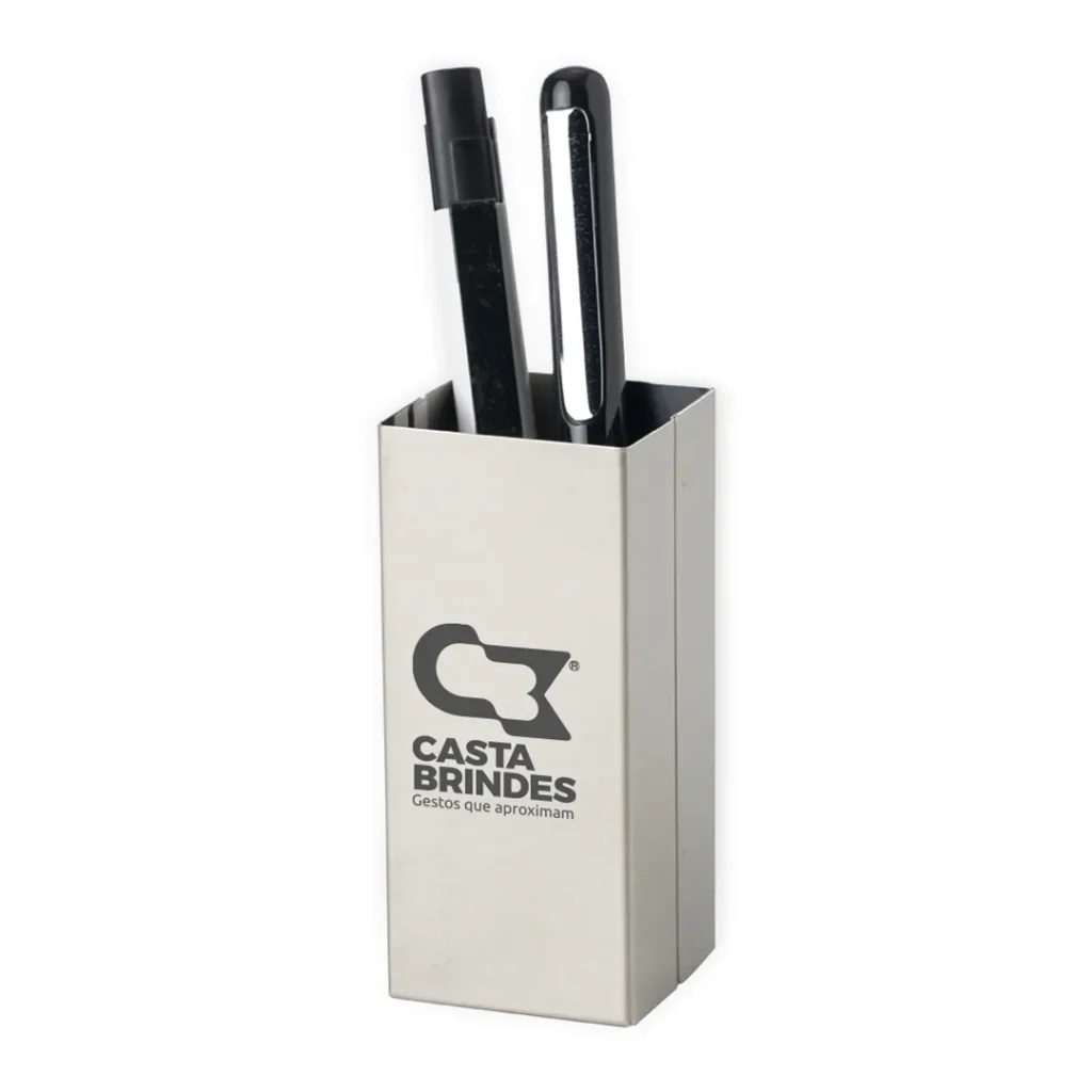 Porta Canetas Metal Personalizado
