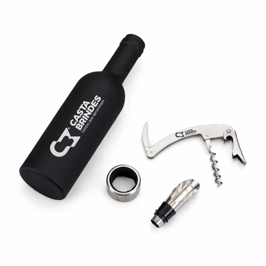Kit Vinho Garrafa 3 Peças