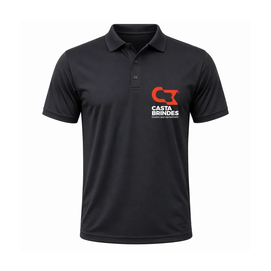 CAMISA POLO POLIVISCOSE PERSONALIZADA ESCURA