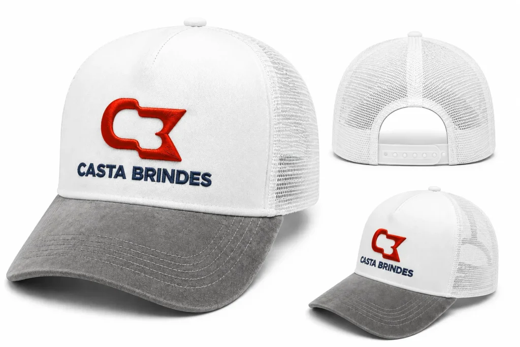 Boné Trucker em Brim com Aba em Veludo Personalizado